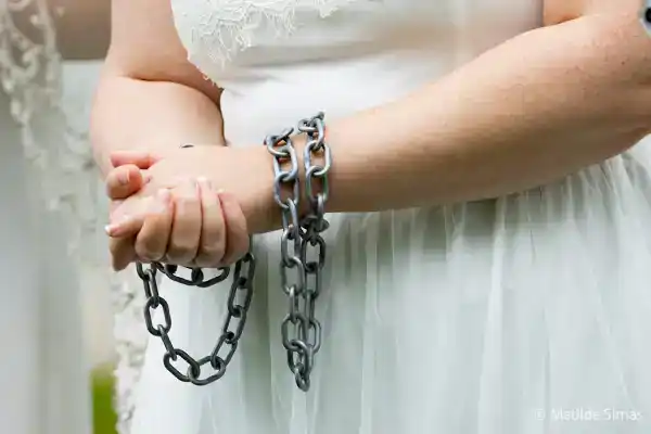 Chained Bride hands close-up